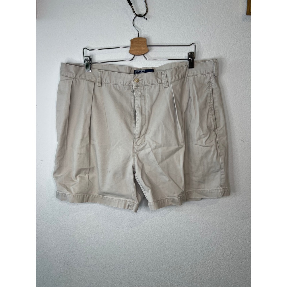 Polo Ralph Lauren Mens Andrew Short Pleated Chino Cotton Tan 40